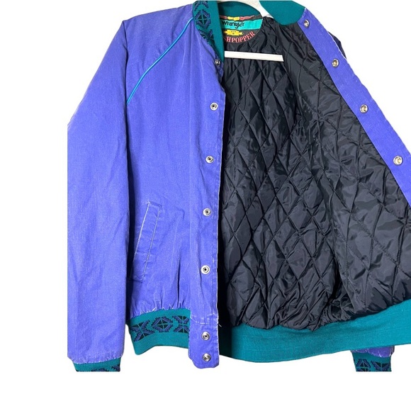 VTG WRANGLER BRUSH POPPER Rare Western Bomber Jacket - Picture 7 of 16